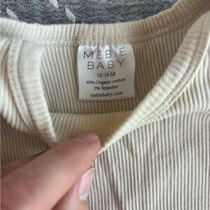 Mebie Baby Cream Ribbed One Piece